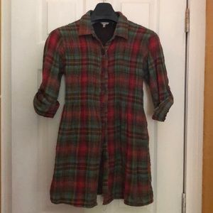 Red/green/brown plaid top
